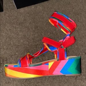Brand new rainbow platform sandals (with box )